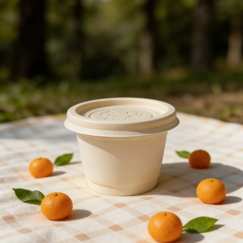 2 tasses de 2 oz de sauce à la fécule de maïs avec couvercle2