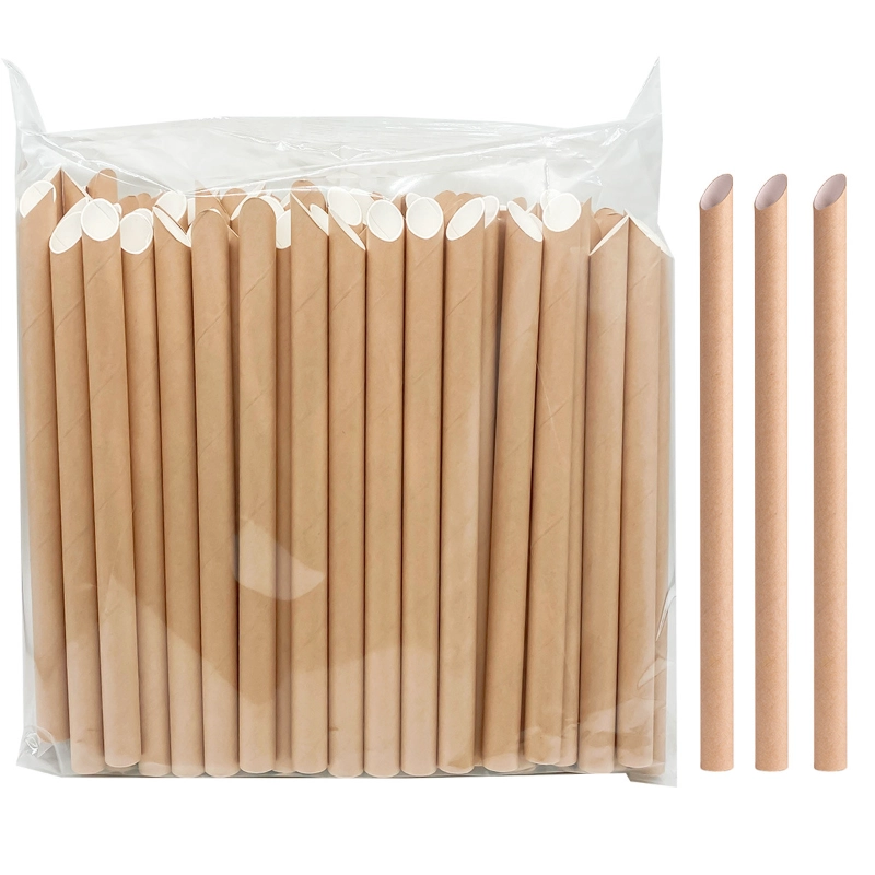 pajita de papel desechable inclinada