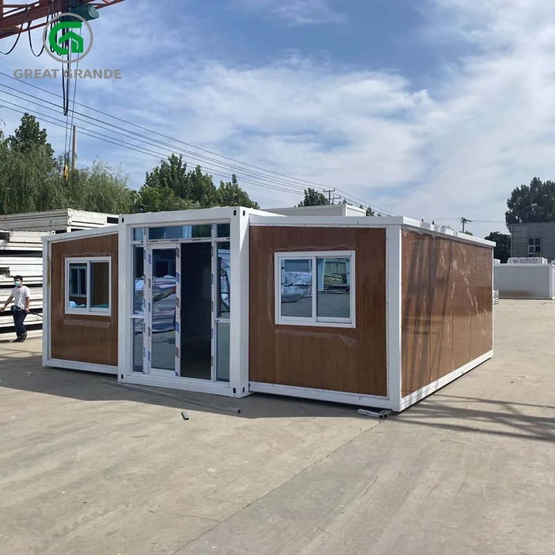 Expandable container home unloading in California