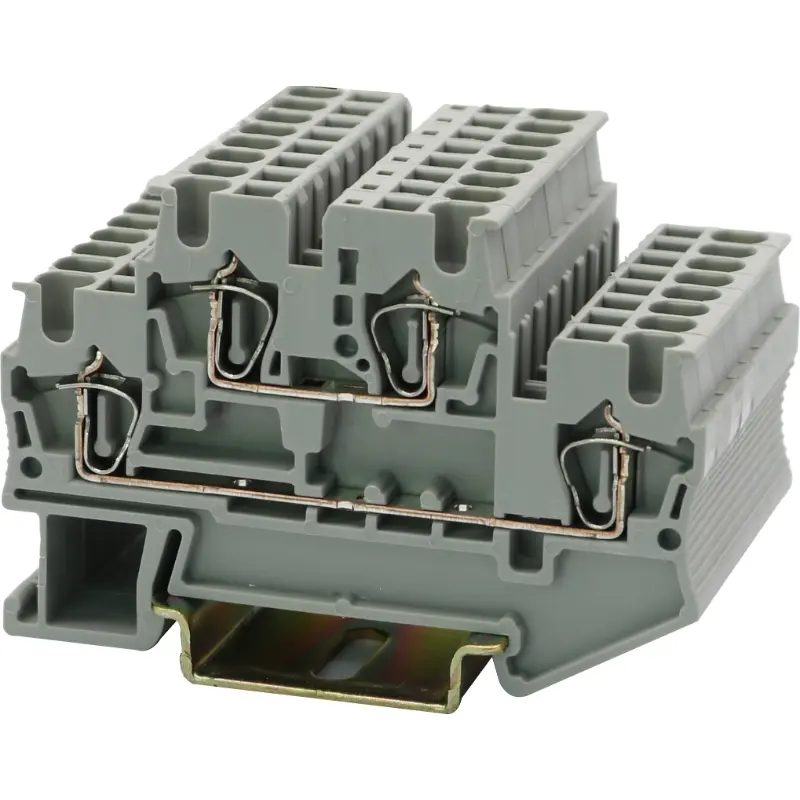 JWD2-2.5a2-JDN Conductor de fase de doble capa con jaula de resorte y carril DIN de tierra