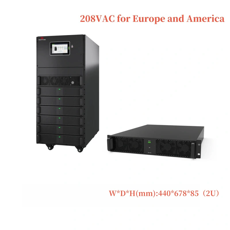 108kVA 108kW on-line ups power supply rack mounted modular 208VAC-Gottogpower