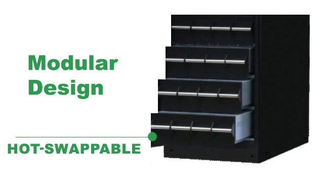 Onduleur modulaire série GT-20BM 20 à 60 kVA Bandes de batterie modulaires internes 3 Onduleur modulaire interne série GT-20BM 20 à 60 kVA avec bandes de batterie modulaires