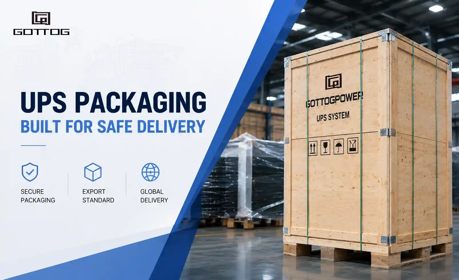 Processus d'emballage et d'expédition des onduleurs modulaires GOTTOGPOWER