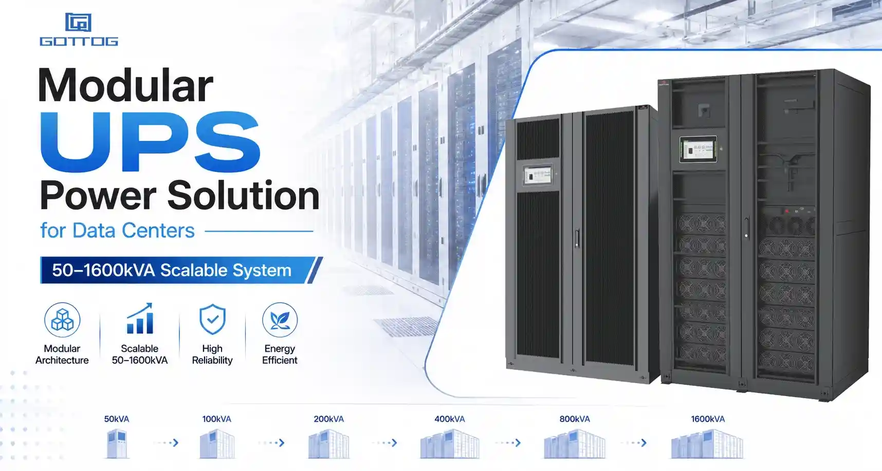 Modular UPS Power Solution For Data Centers 50–1600kVA Scalable System ...