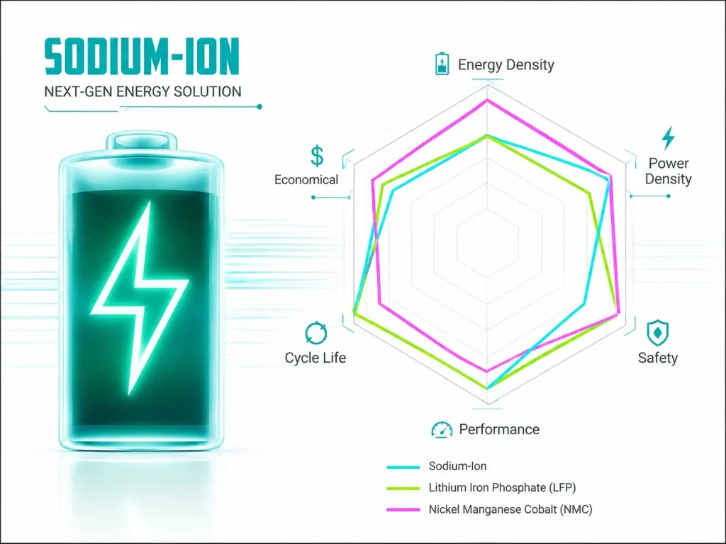 Sistemas UPS com baterias de íon-sódio: a próxima geração de armazenamento de energia 1 vantagens da bateria de íon-sódio