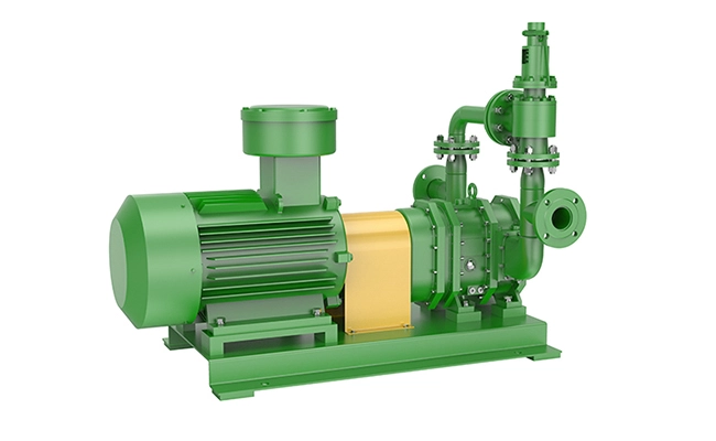 Rotary lobe pump for heavy crude oil transfer