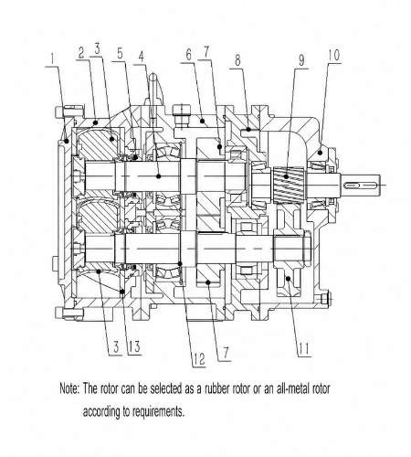 Single-Bearing Support Structure Drawing
