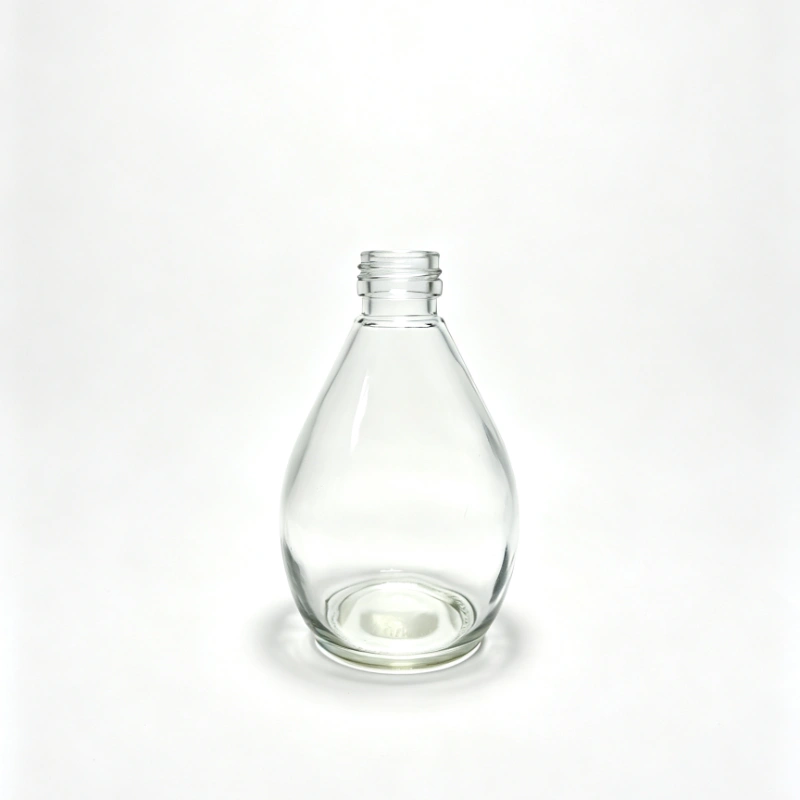 280ml Clear Teardrop Glass Beverage Bottle with Screw Thread Finish