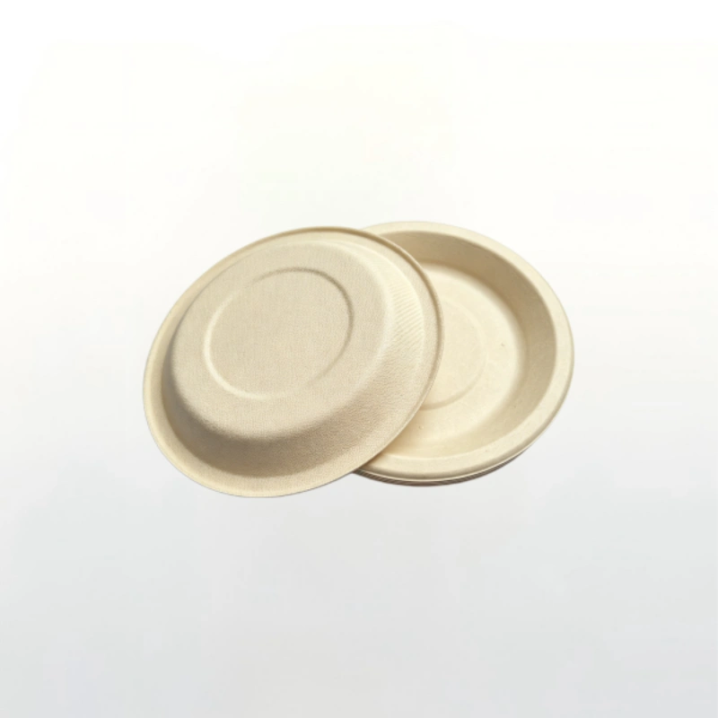 6 Inch Biodegradable Natural Bamboo Fiber Round Plate