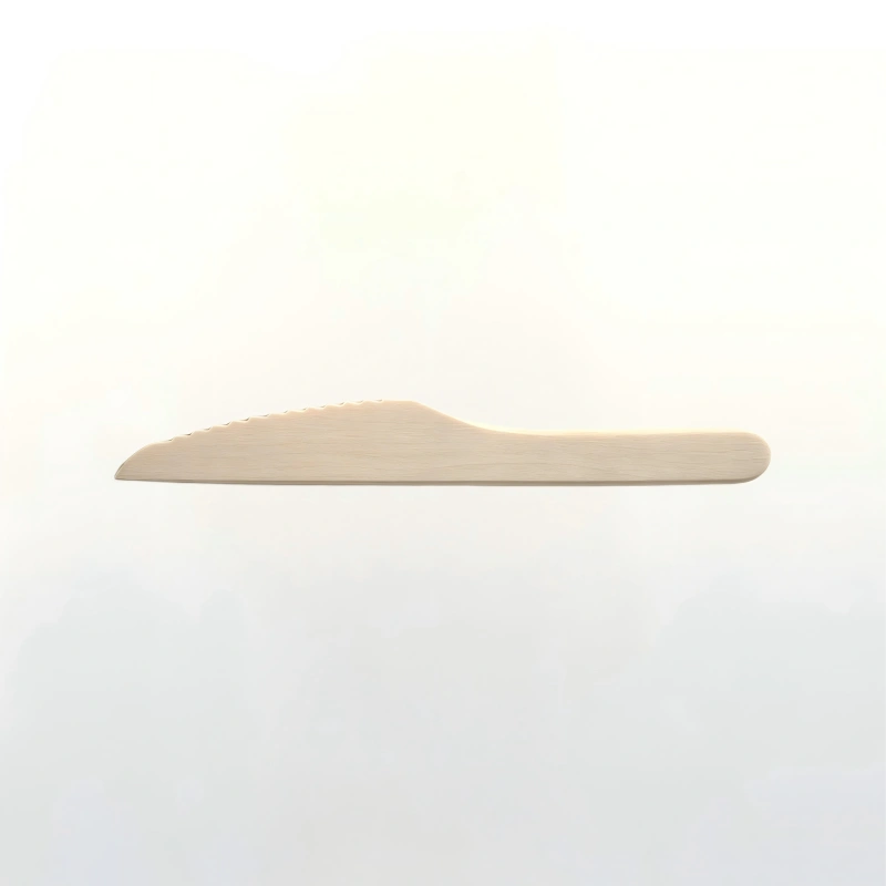 6.5 Inch Biodegradable Natural Wooden Serrated Knife