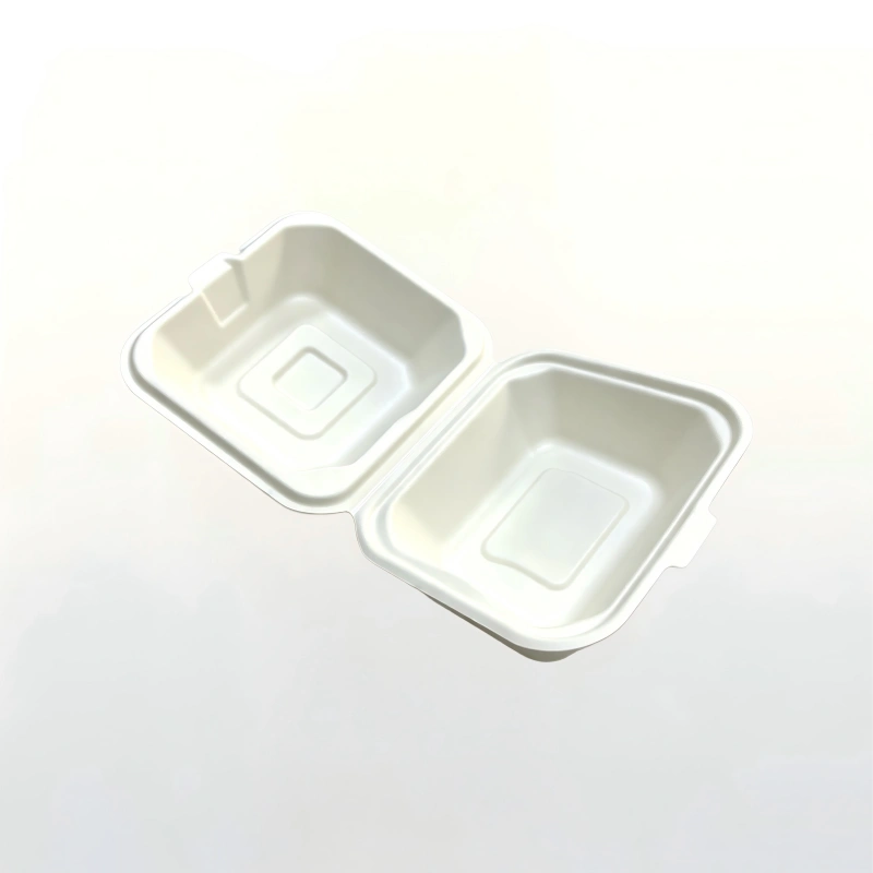 Eco-Friendly 6-Inch Bagasse Burger Box