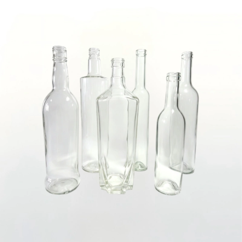 Botol Minuman Keras Kaca Heksagonal Berfaset Bening 1000ml