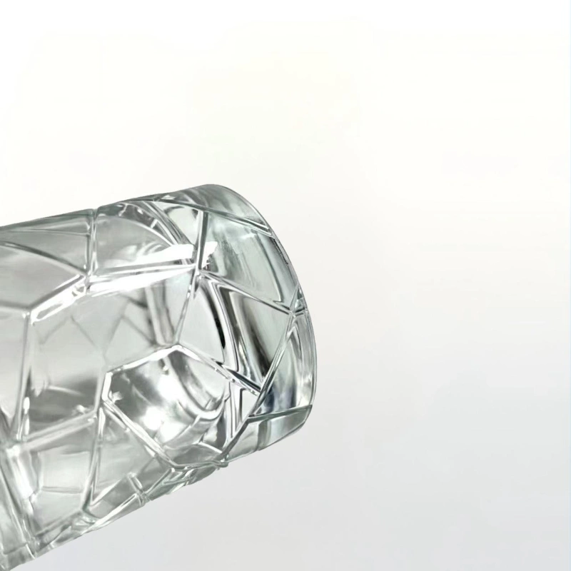 100ml Clear Cracked Pattern Crystal Perfume Bottle With White Spherical Cap