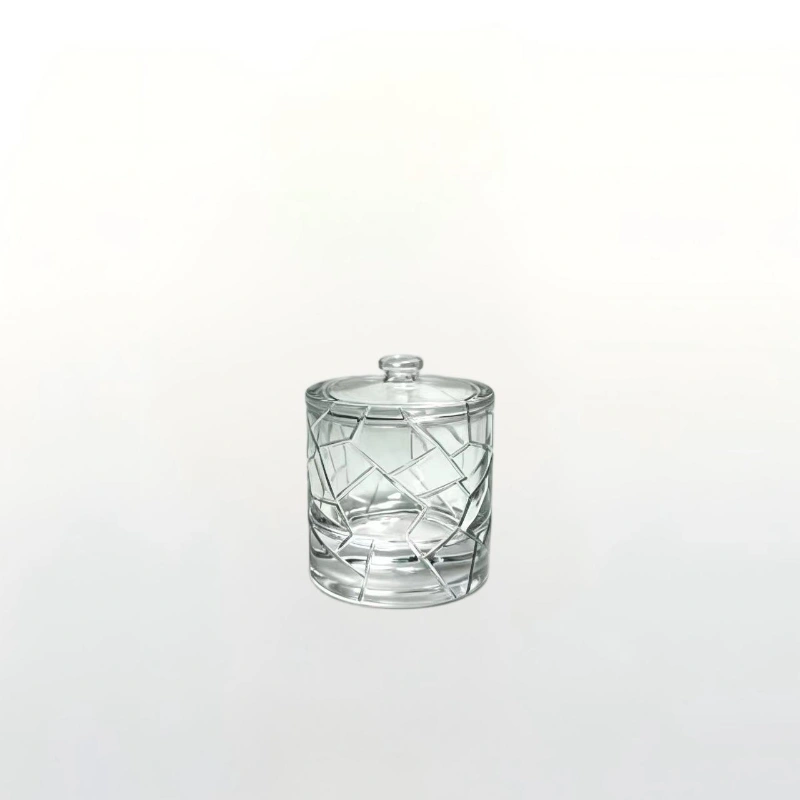 100ml Clear Cracked Pattern Crystal Perfume Bottle With White Spherical Cap