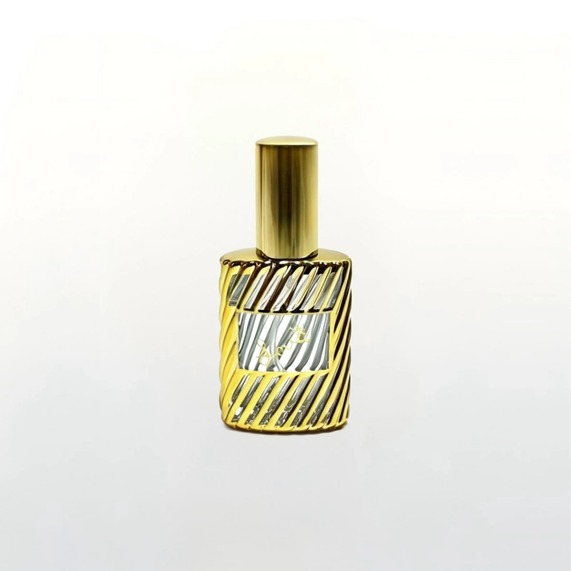 10ml Gold Electroplated Twisted Pattern Perfume Spray Glass Bottle