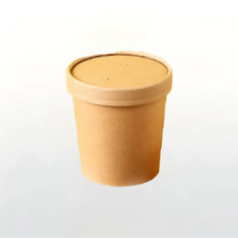 12oz Kraft Paper Soup Cup (with paper lid)