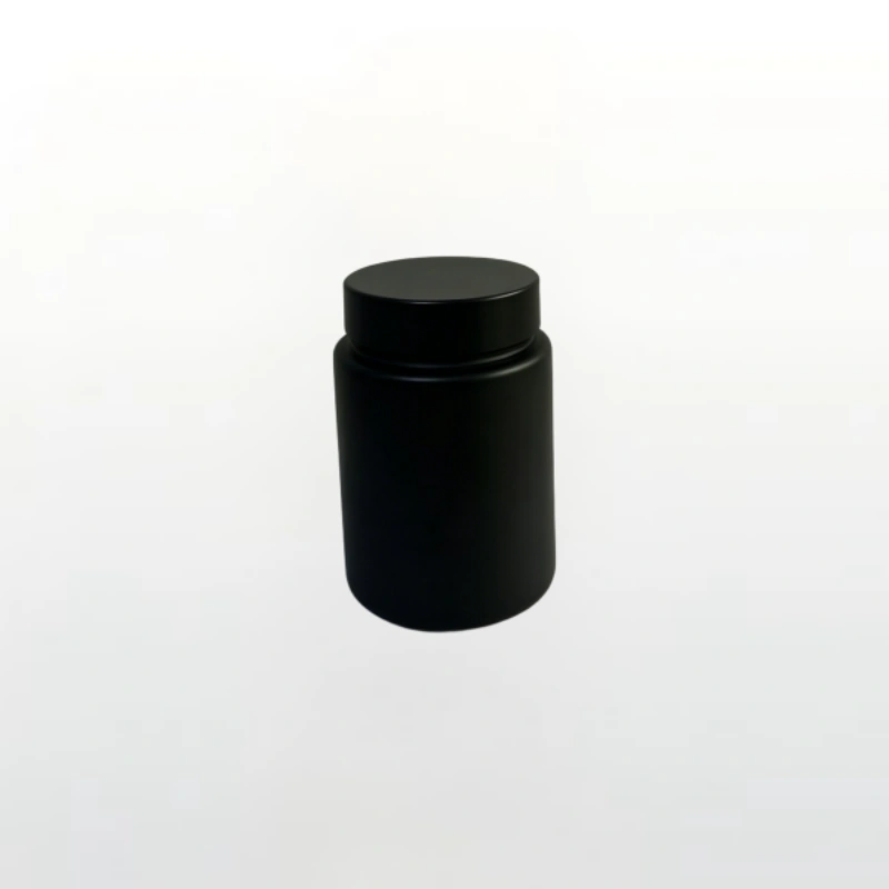 170ml Matte Black Opaque Glass Supplement Jar with Black Screw Lid