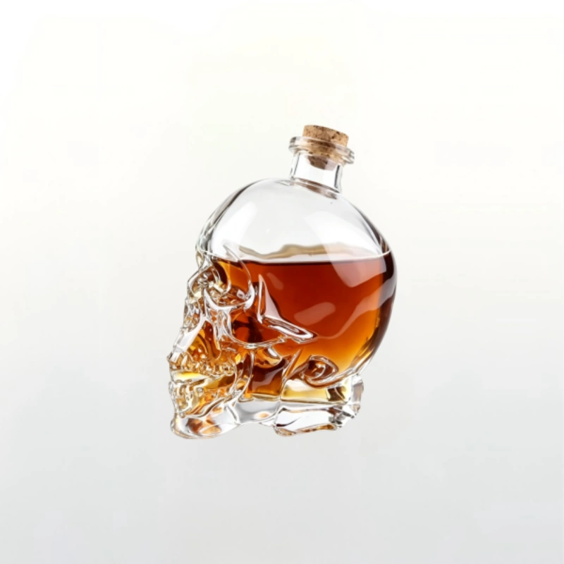 350ml Skull Shaped Glass Spirit Bottle