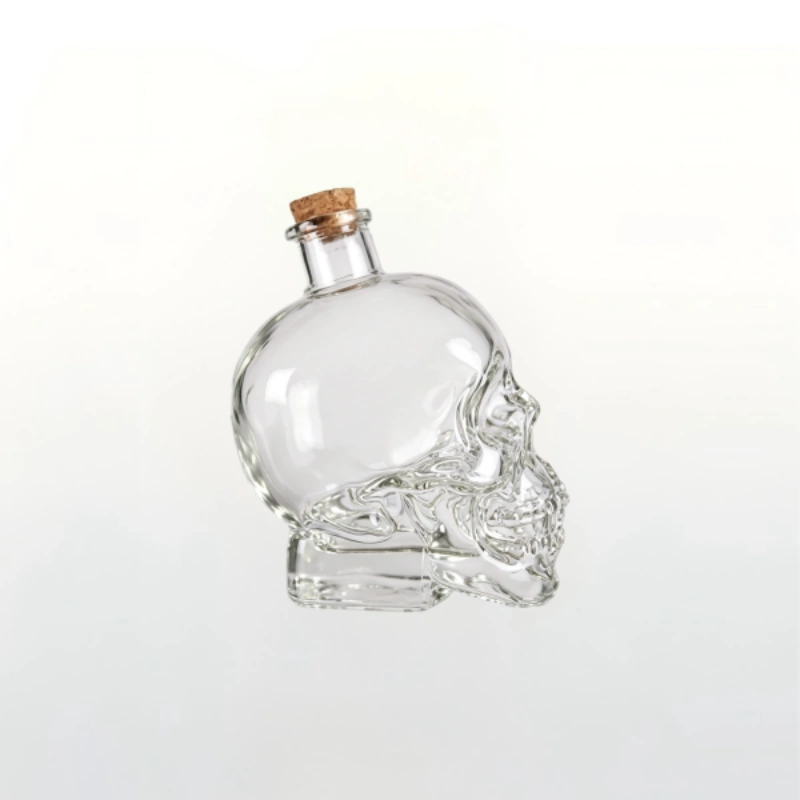 350ml Skull Shaped Glass Spirit Bottle