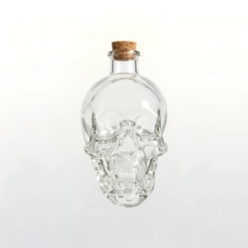 350ml Skull Shaped Glass Spirit Bottle