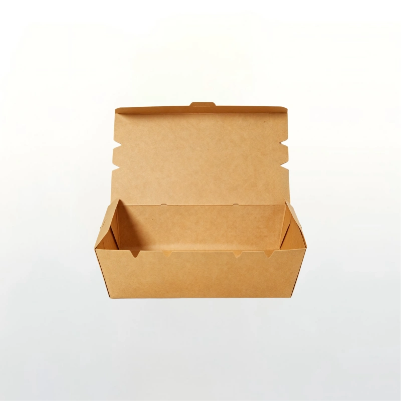 500 ml Disposable Kraft Paper Clamshell Takeaway Box