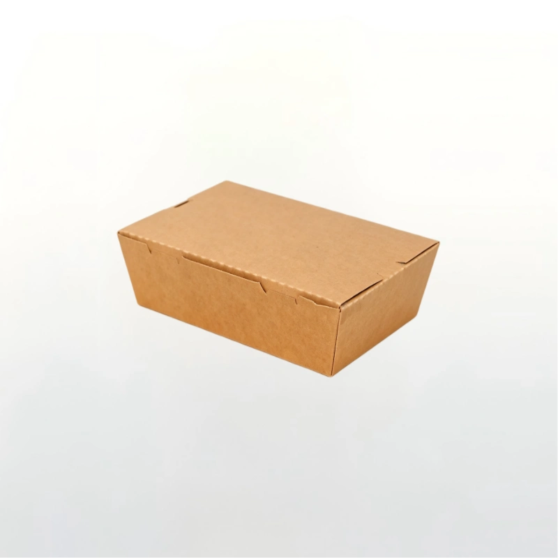 500 ml Disposable Kraft Paper Clamshell Takeaway Box