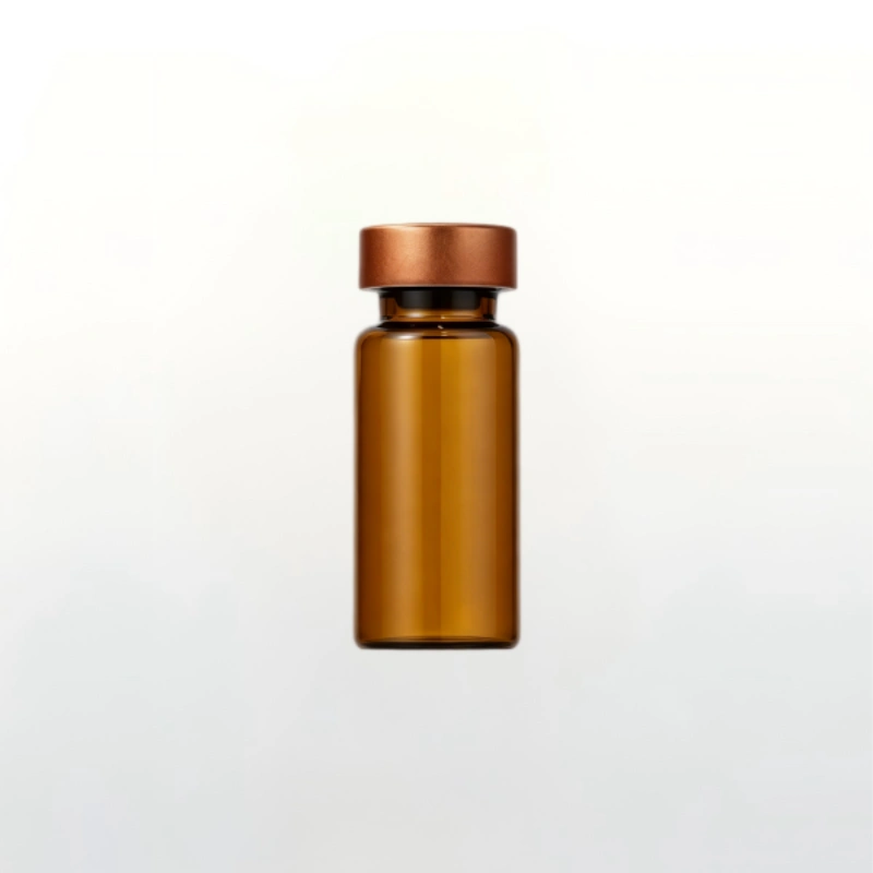 5ml Amber Crimp Top Glass Vial with Blue Aluminum Cap