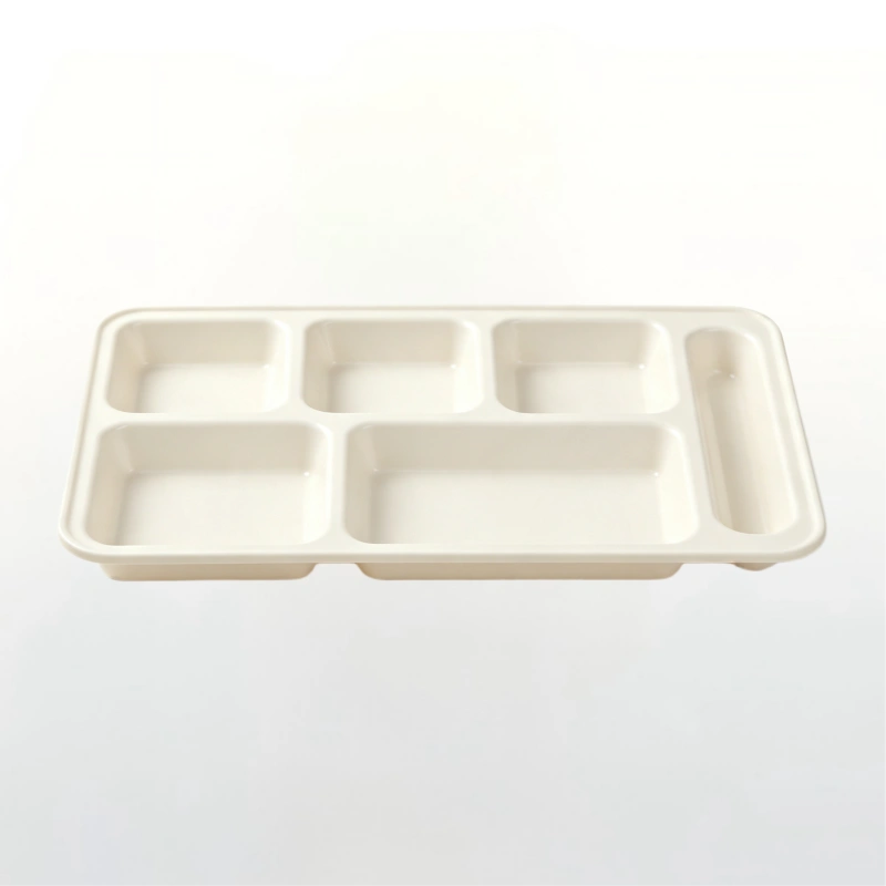 PLA Plant-Based 6-Compartment Divided Food Tray