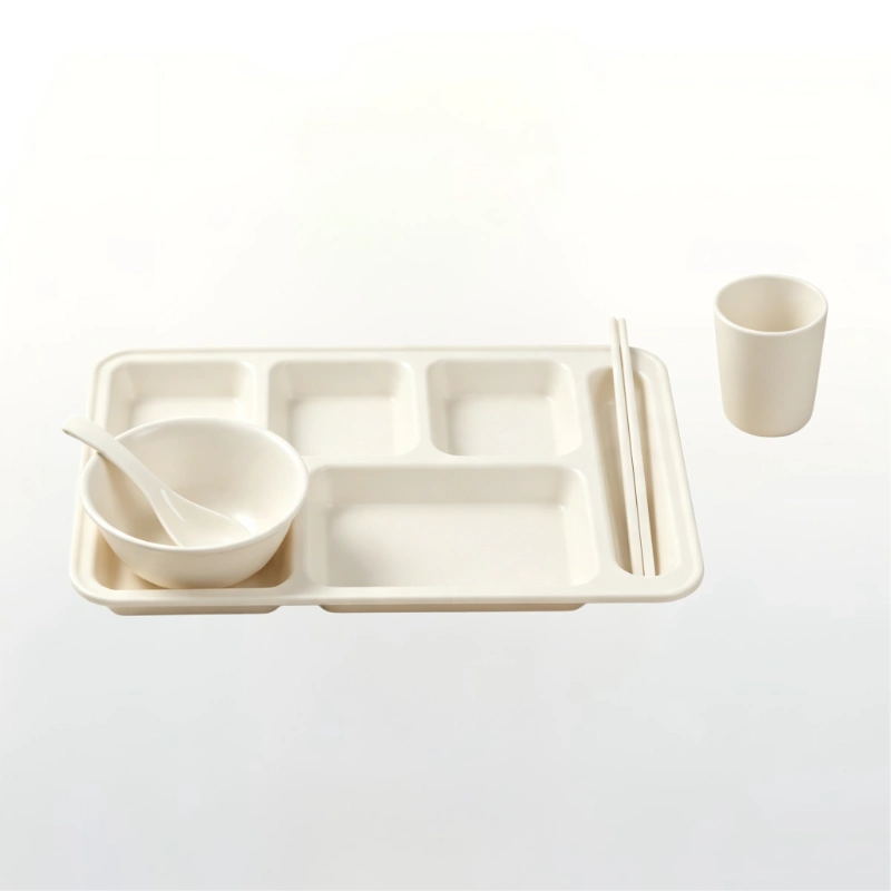PLA Plant-Based 6-Compartment Divided Food Tray
