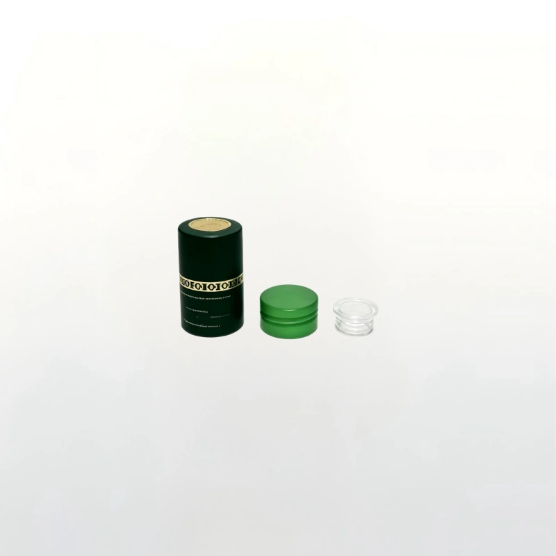 Green screw cap and shrink capsule accessories for square edible oil glass bottle