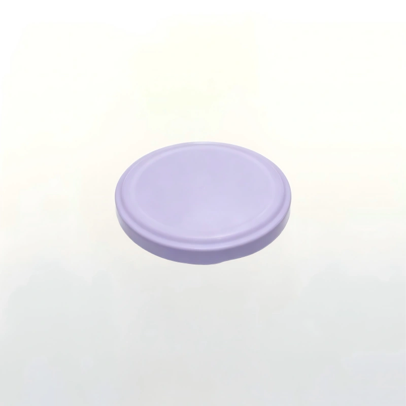Solid light purple coated metal lid for glass preserve jar