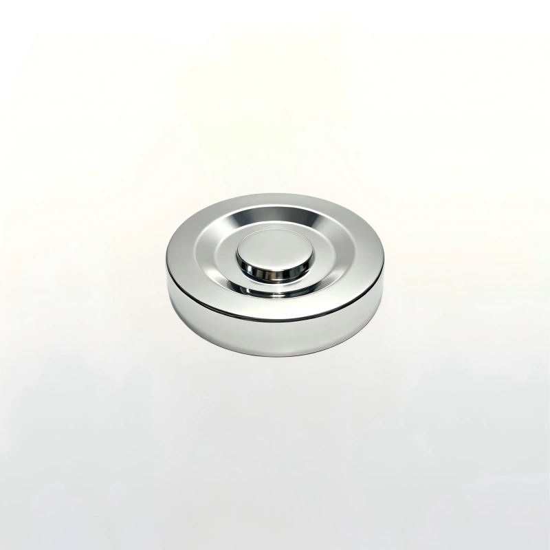 Polished silver chrome metal screw lid for glass spice storage jar