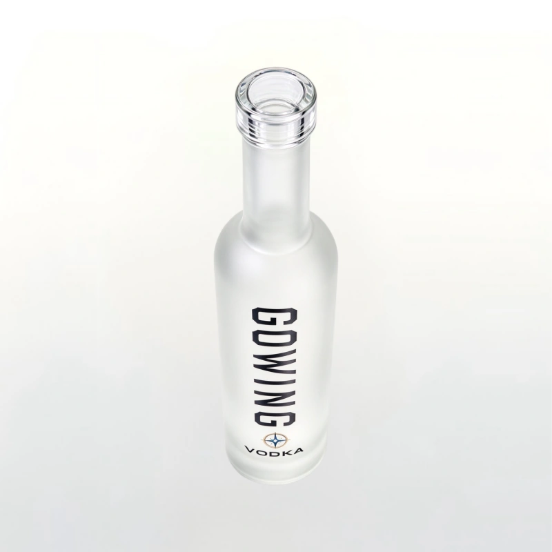 375ml Frosted Glass Ice Wine Bottle with Tall Slim Design & Custom Printing