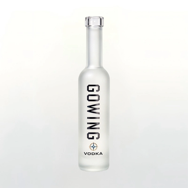 375ml Frosted Glass Ice Wine Bottle with Tall Slim Design & Custom Printing