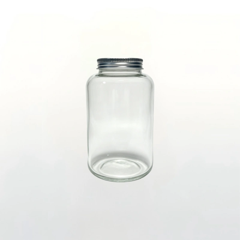 stout 500ml transparent wide neck glass beverage bottle wholesale for smoothie cold brew