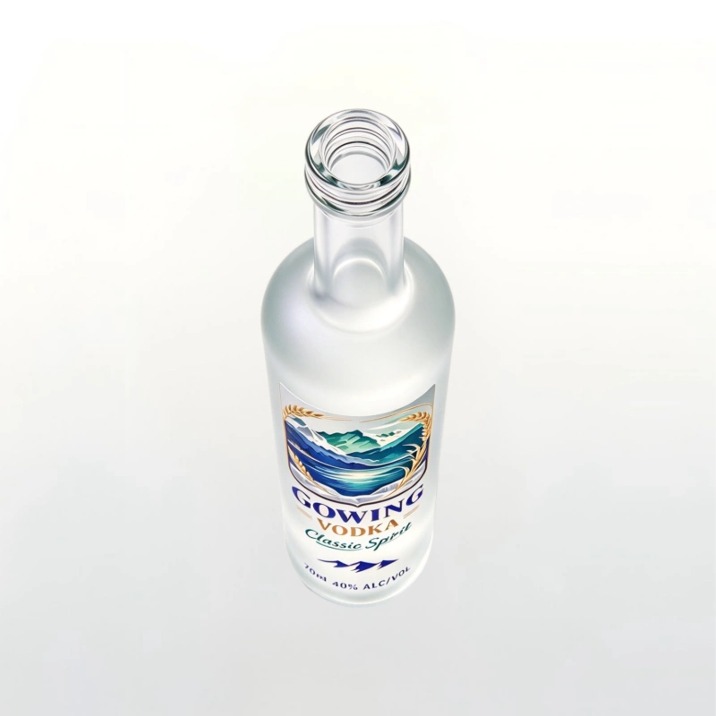 700ml Tall Glass Vodka Bottle with Custom Printed Label