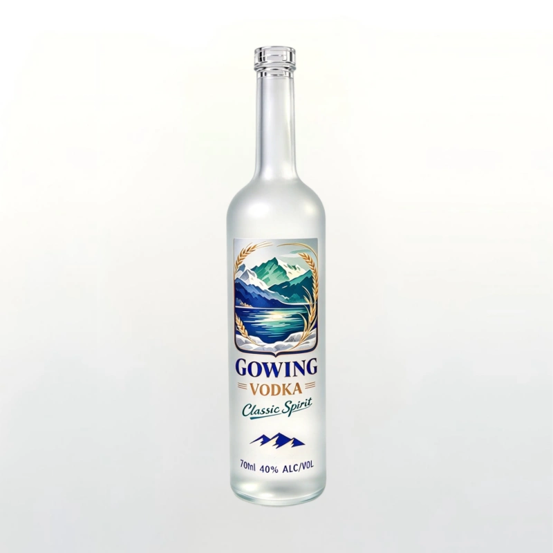 700ml Tall Glass Vodka Bottle with Custom Printed Label
