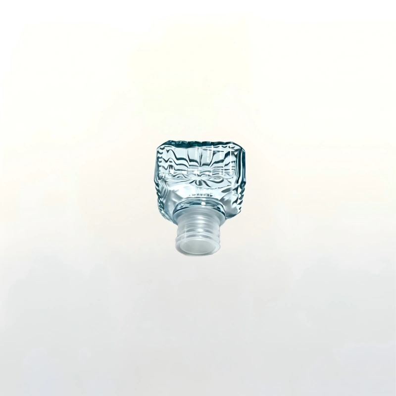 Blue embossed glass decanter stopper for 900ml liquor bottle