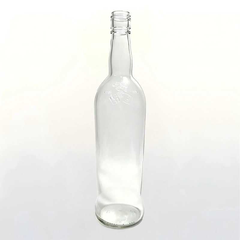 Recyclable clear long neck glass bottle supports silk printing and embossing for startup beverage brands