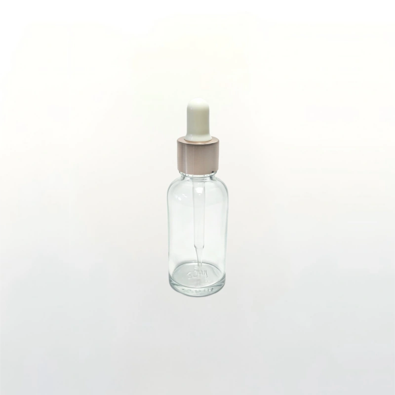High white clear glass dropper bottle for essential oil & serum. Tailored for startup brands. Multiple custom choices help you build distinctive packaging for your cosmetic line.
