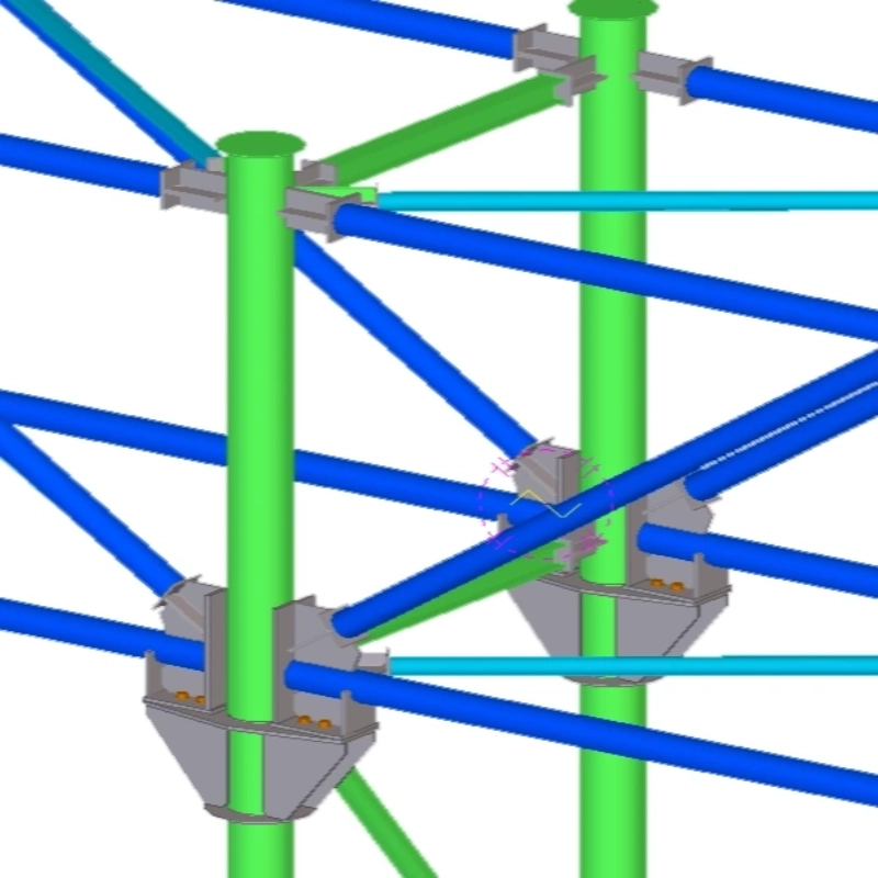 Nodo de soporte de tubería integrado