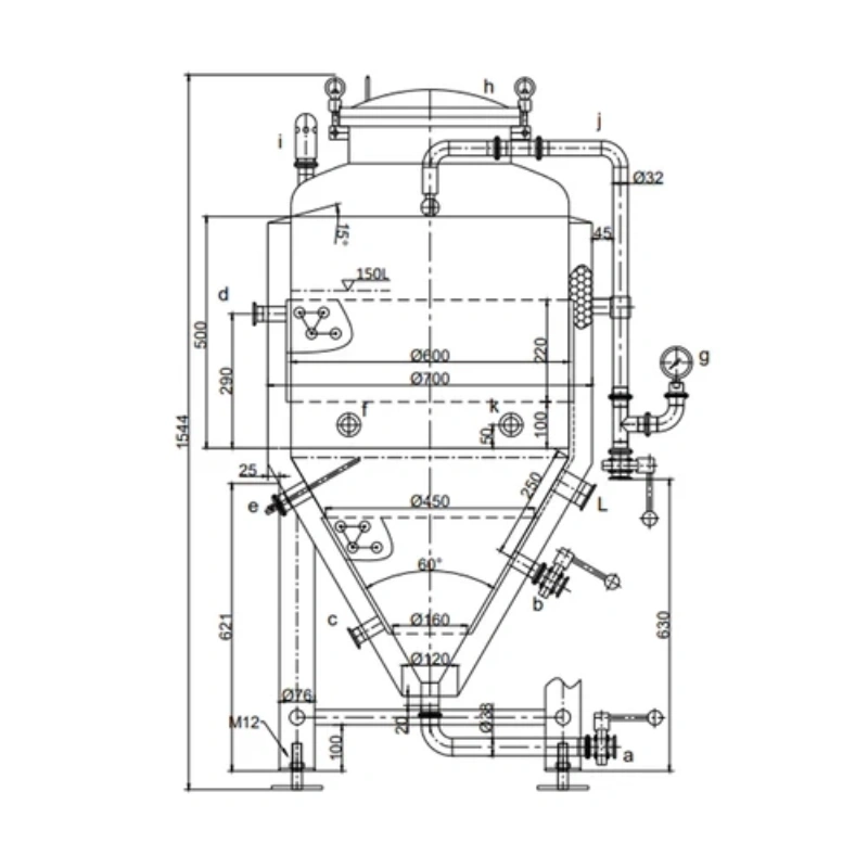 150L Conical Fermenter (pressurisable, jacketed)