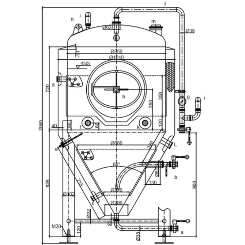 450L Conical Fermenter (pressurisable, jacketed)