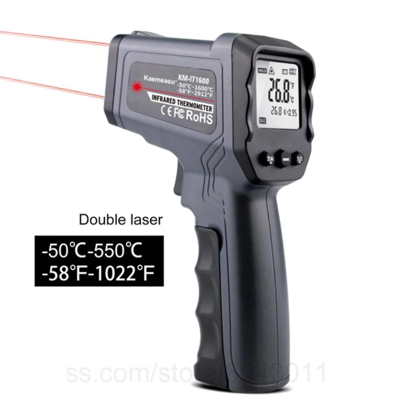 Infrared Thermometer Gun -50C to +580C (Black)