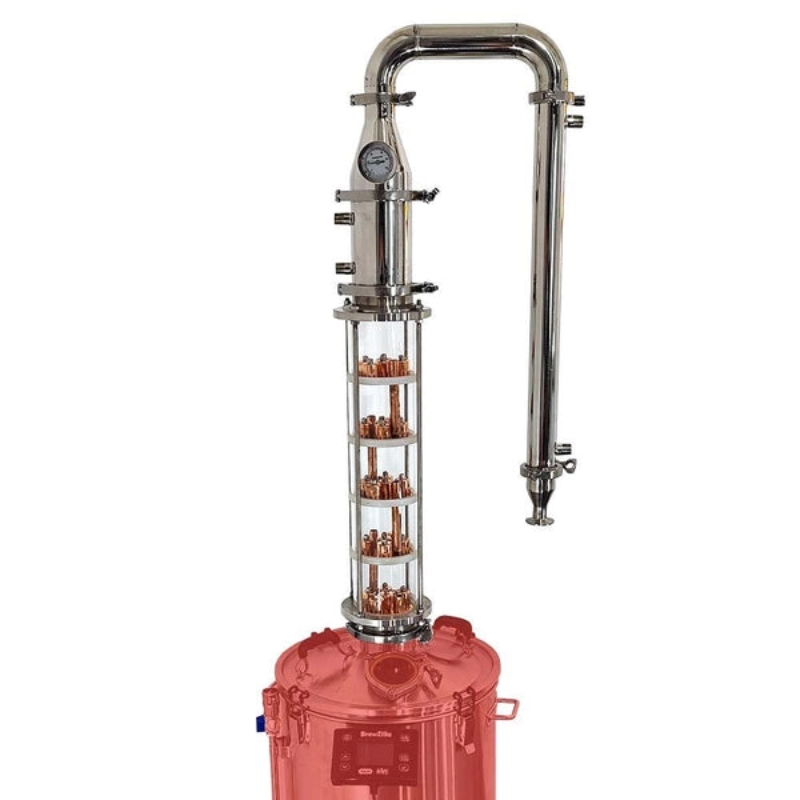 4 Inch Tri-Clover Borosicilate Glass Distillation Column with Copper Bubbler Plates