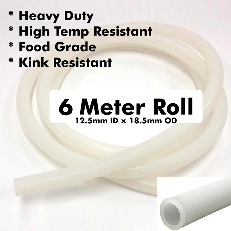 6m roll of heavy Duty Silicone Tube - (ID12.5mm x OD18.5mm)