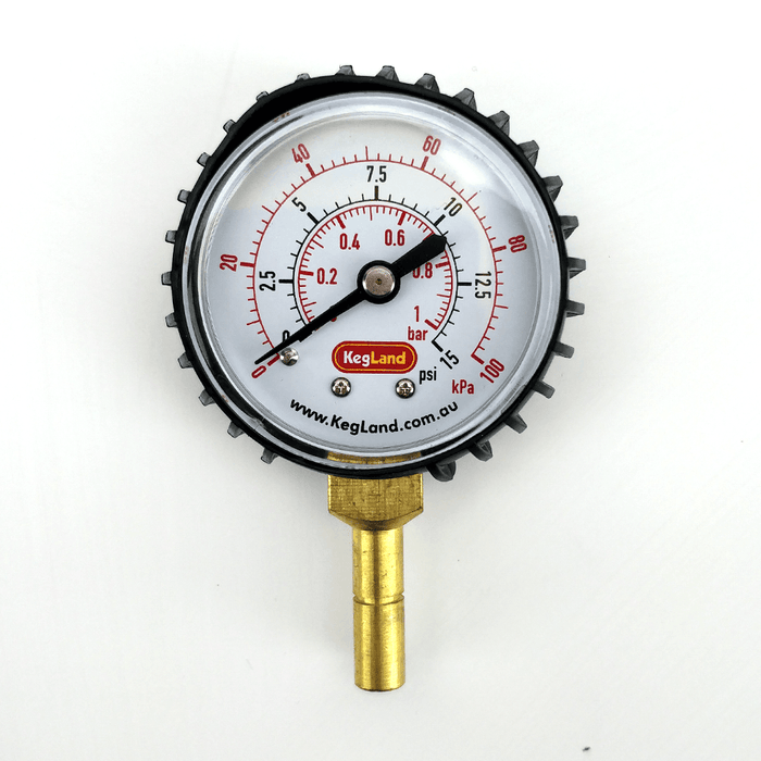 8mm (5/16) Push in Pressure Gauge 0-15psi