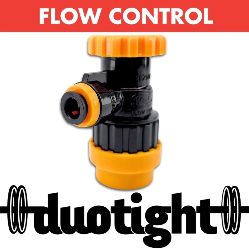 POK duotight 8mm x Flow Control Ball Lock Disconnect (Liquid Black + Yellow)