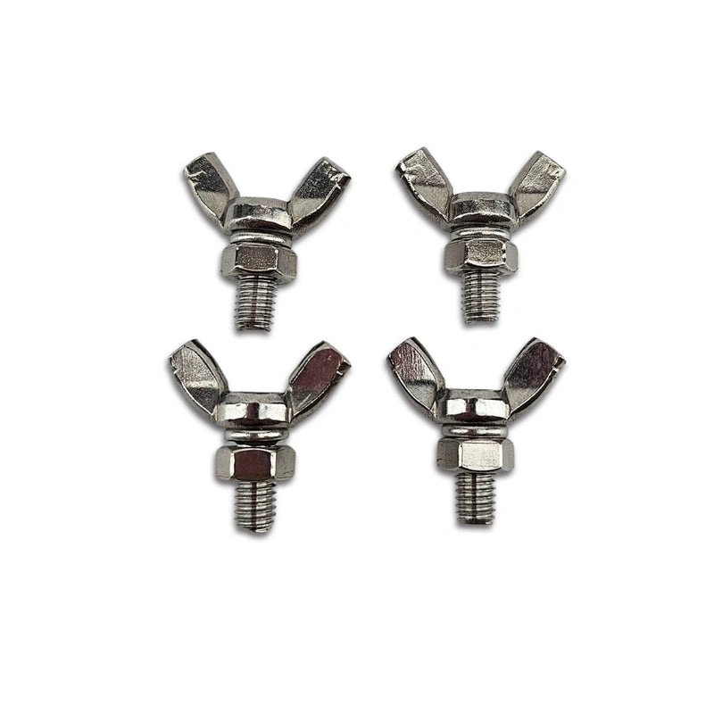 M6 x 14mm - Stainless Wing Nut and Wing Bolt (set of 4)