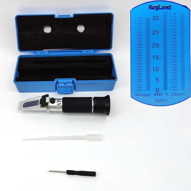 Portable Refractometer ATC (Three Scale) Brix - SG Sugar - SG Wort